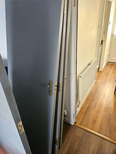 Grey Fire Doors With Handles And Fire Compliant Door Hinges