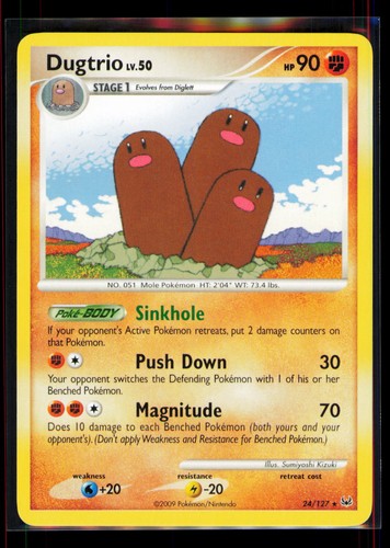 Pokemon Platinum Dugtrio 24/127 Rare LP