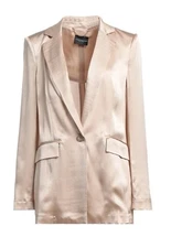 $493 ATOS LOMBARDINI Satin Blazer IT44 US8 UK12 L Silk Blend Made in Italy