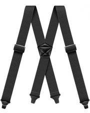 Heavy Duty Men's Black Hidden Work Suspenders Airport Friendly Heavy Duty