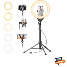 12'' Selfie Ring Light with 62’’ Tripod Stand for Video Recording, Live Strea...
