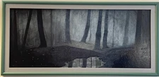 ORIGINAL SIGNED SURREALISTIC OIL PAINTING “LOST CREEK”  30” X 14 1/2”