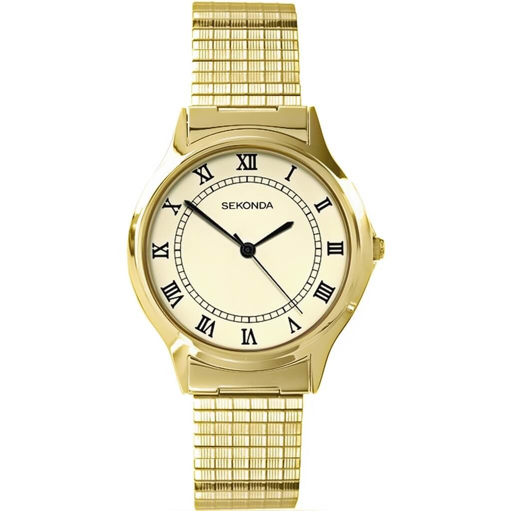 Sekonda Watch 3021B Mens Gold Tone Expanding Bracelet
