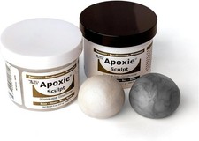 Apoxie Sculpt - 2 Part Modeling Compound A  B - 1 Pound, White/Stone White