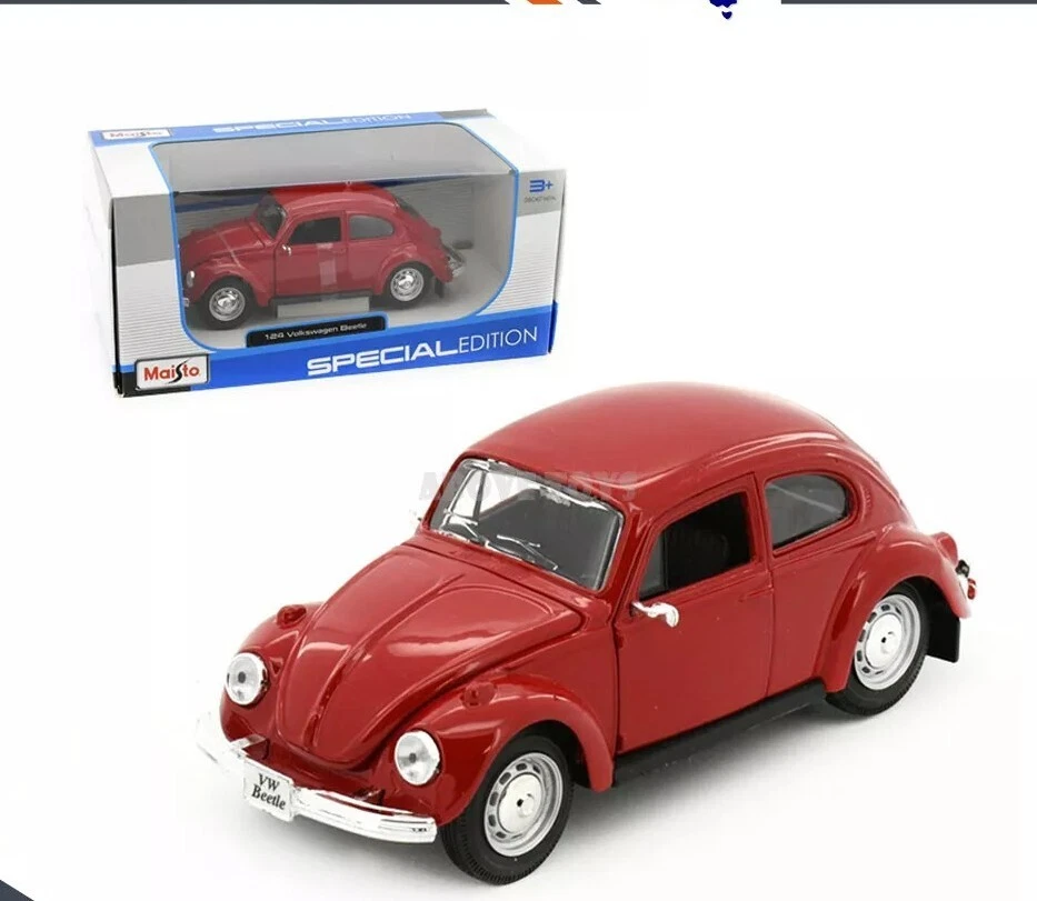 MAISTO Licensed diecast model 1973 Volkswagen Beetle Red scale 1:24 collection - Picture 1 of 3