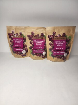 Beloved Champagne Grapes & Roses bath salts. Shea butter Essential oils 3 pack