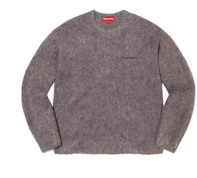 Supreme Mohair Sweater Purple Melange Size Small Brushed NEW Supreme Mohair Sweater Purple Melange Size Small Brushed NEW
