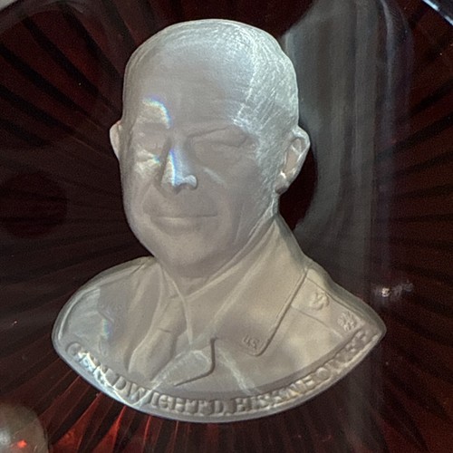 Baccarat Dwight Eisenhower The Franklin Mint Paperweight 1979 Great Leaders - Picture 3 of 7
