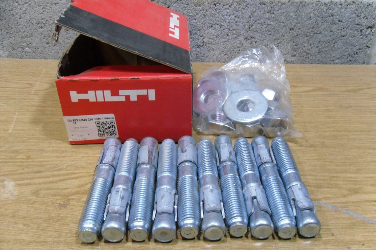 HILTI 2210255 Box Of KBTZ2 1/2 X 1/2 Expansion Anchors, 47 OFF
