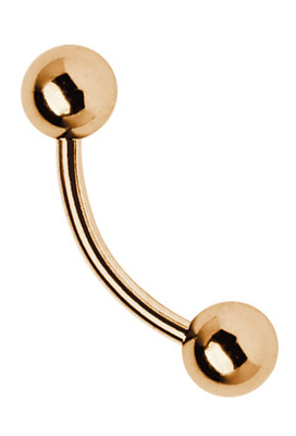 Piercing Schmuck Intim Bauchnabel Banane Rose Gold 1,6mm mit 2 Verschluss Kugeln