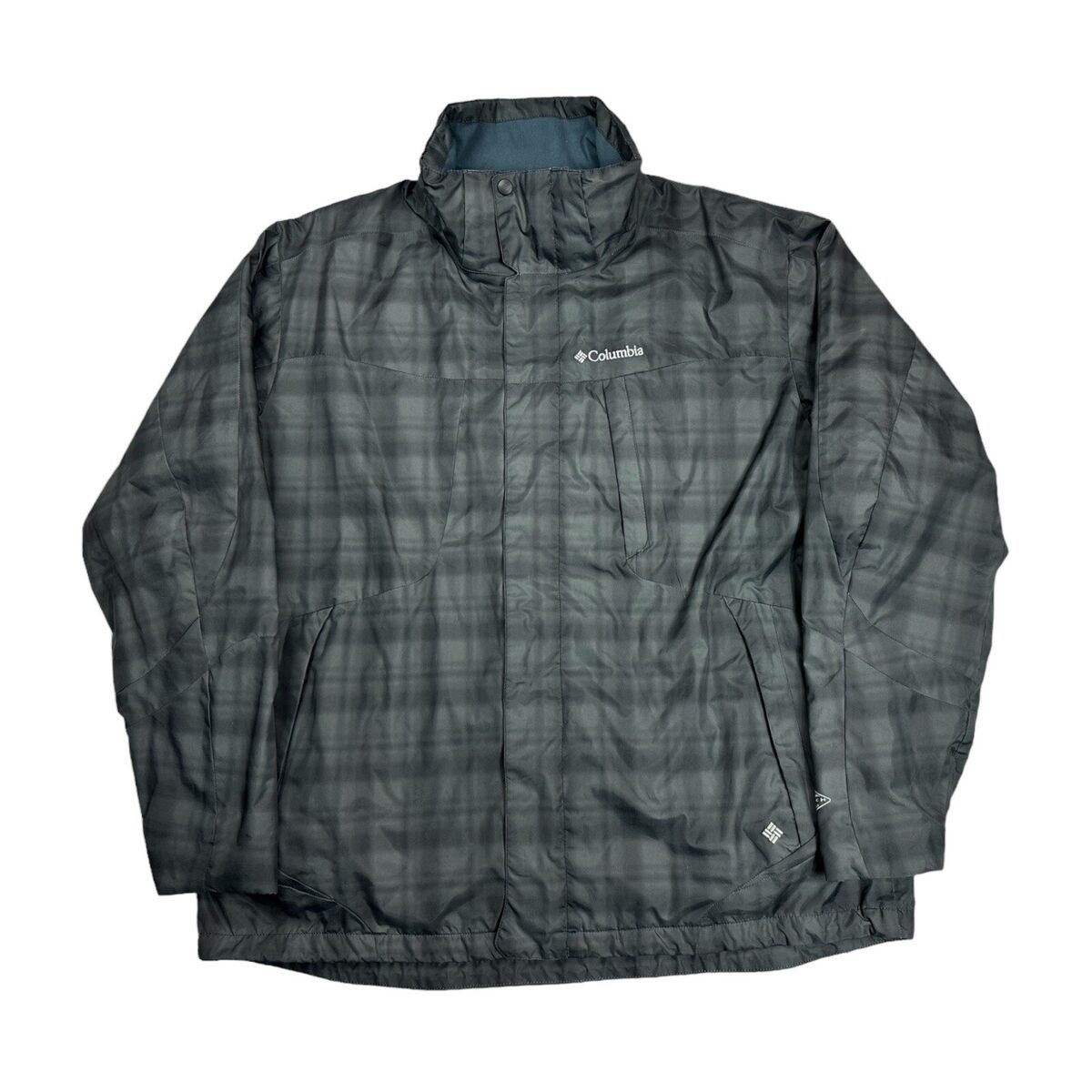 Columbia Mens Sz XL Interchange Omni-Tech Plaid Waterproof Columbia Mens Sz XL Interchange Omni-Tech Plaid Waterproof