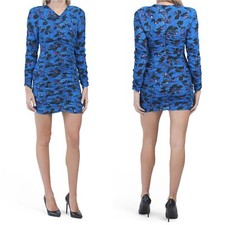 NWT! Size: L  Zara Blue Draped Floral Print Dress