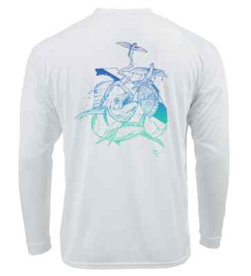 Lobo Lures Florida Mahi Fishing Long Sleeve Performance UPF50+ Dri-fit  T-Shirt O