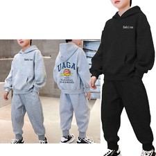 Kids Boys Hoodie With Sweatpants Breathable Two-Piece Tracksuit Long Sleeve