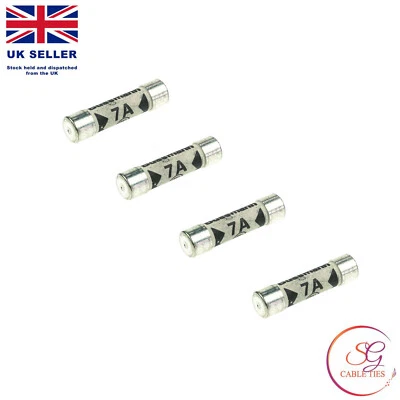 SG CABLETIES 7A Amp Domestic Fuses Plug Top Household Mains Fuse Cartridge