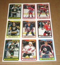 1990-91 O-PEE-CHEE HOCKEY UNCUT SHEET OF 9 PAUL COFFEY ROD LANGWAY KASATONOV