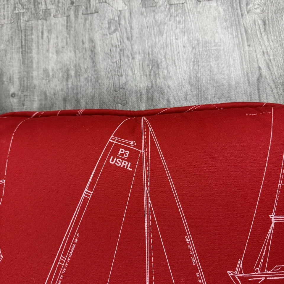 РЕДКАЯ P3 USRL VOYAGER RALPH LAUREN ПАРУСНЫЙ КРАСНЫЙ ПЕЧАТЬ МОРСКОЙ ЛОДКИ БРОСИТЬ ПОДУШКИ - Изображение 4 из 4
