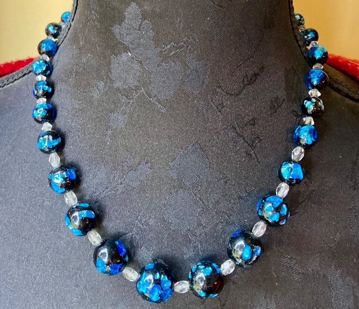Tour De Cou Vintage 4 Rangs – Perles Murano & Diverses – Collier Rétro Années 1950