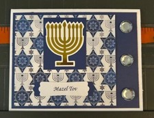 Handmade Happy Hanukkah holiday Menorah Mazel Tov greeting card congratulations