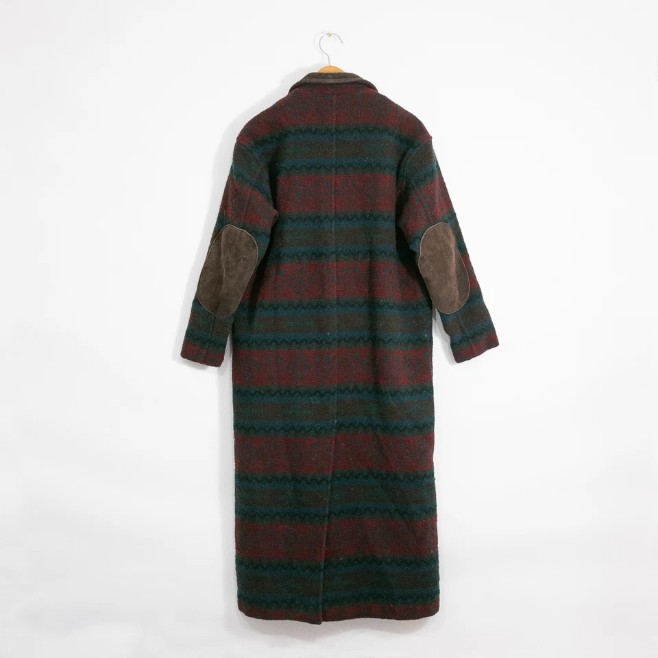 Vintage Woolrich Aztec Wool Coat Mens Medium - Southwestern Western Long Jacket - Image 4 of 4