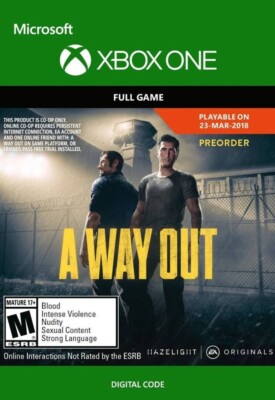 A Way Out Xbox One Series X|S Key CODICE EUROPE USA+ GLOBAL