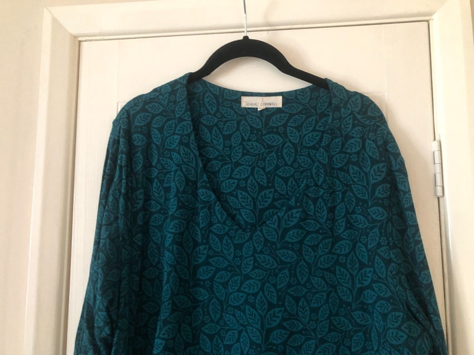 SEASALT DARK GREEN FLORAL "TEMPERA" DRESS Size 22 R eBay