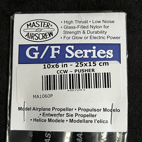 New Master Airscrew MA1060 10x6 G/F Series Nylon Glass Model Airplane Propeller - Picture 2 of 7