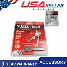 New Swiss Tech 6 In 1 Utili-Key Pocket Tool Keyring | Stainless Steel Screwdrive