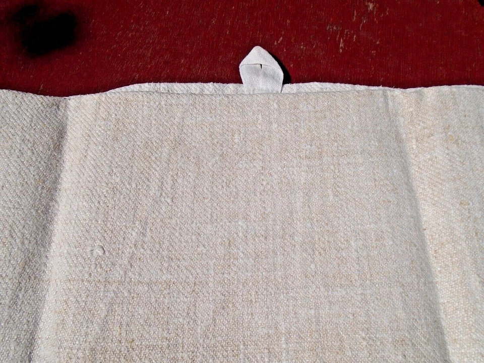 Grand torchon ancien lin et chanvre monogramme LD brodé - Photo 3/3