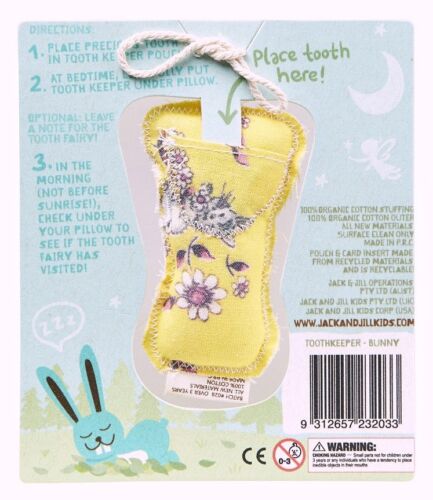 NEW Jack N Jill Tooth Keepers Fairy Bag Pouch Pillow Purse Kids Cotton Organic - Picture 15 of 16