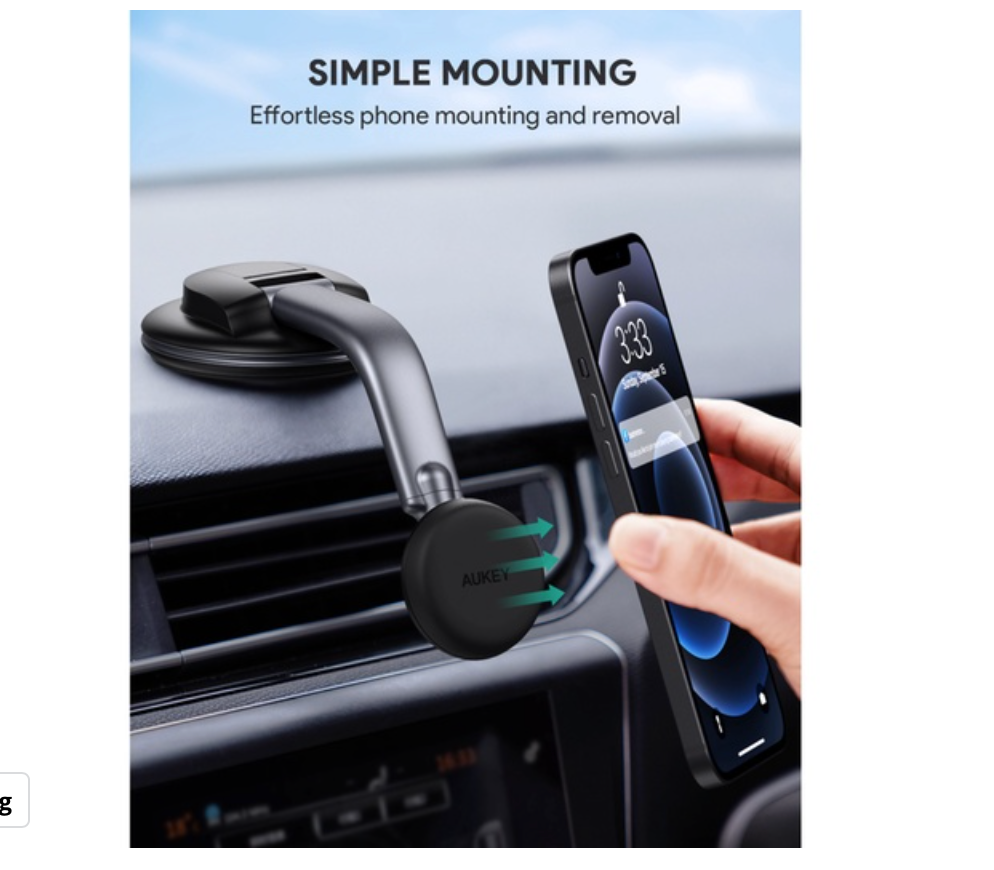 AUKEY Phone Holder for Car 360 Degrees, Phone Mount Magnetic