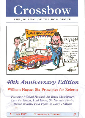 2 Crossbows: 1997 Tory Conference edition & 40 year number of Bow Group magazine