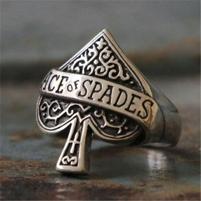ACE OF SPADES MENS SILVER STYLE RING.SIZE 11.PLEASE READ DISCRIPTION .