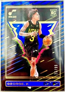 Keyonte George /99 RC 2023/24 Panini Recon BLUE HOLO #237 Rookie Jazz Parallel