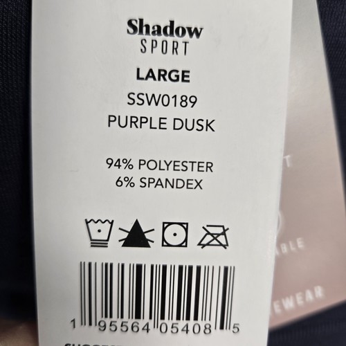 Shadow Sport Large Sports Bra Womens Large Front Zip Removable Cups Purple Dusk - Picture 6 of 7