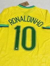 Ronaldinho Signed Brazil Pro Style Soccer Jersey COA