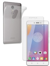 For LENOVO K6 NOTE TEMPERED GLASS SCREEN PROTECTOR + CLEAR SILICONE TPU CASE