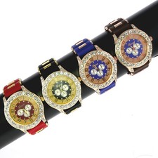 Men's Hip Hop Watch Iced Bling Rapper Big Stones Silicone Band Luxury Fashion