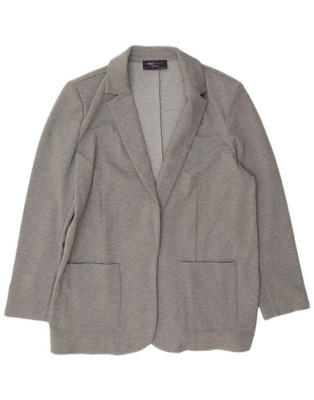 Marks & Spencer Womens Open Blazer Jacket UK 16 Large Grey Polyester AP01