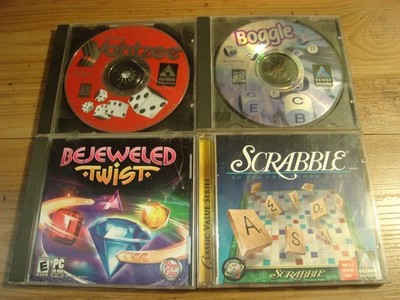 Ultimate Yahtzee, Boggle, Scrabble, Bejewejed Twist PC CD-ROM Games