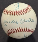 MICKEY MANTLE WILLIE MAYS DUKE SNIDER Signed Official A.L Baseball Auto JSA LOA