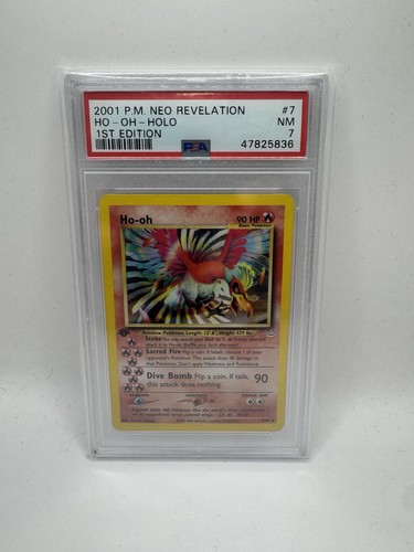 Pokemon Ho-Oh Neo Revelation 1st Edition Holo Rare #7 PSA 7 - Picture 1 of 3
