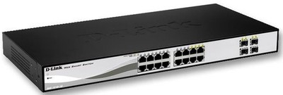 D-LINK - 16-Port Gigabit Smart Managed Switch with 4 SFP Ports - Fanless