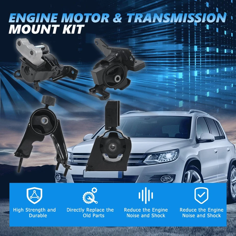 Engine Auto CVT 4pcs Motor Mount Set A42027 For Toyota Corolla 2014-2019 1.8L - Image 4 of 4