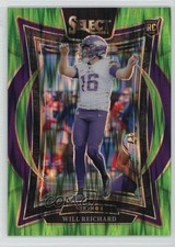 2024 Panini Select Concourse Neon Green Shock Prizm /599 Will Reichard #21 1qo5