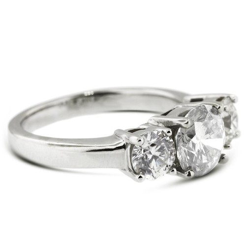 3.30ct E-SI2 Round Natural Certified Diamonds Platinum Classic Engagement Ring - Picture 3 of 14