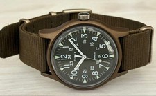 TIMEX MK1 Aluminum Watch Olive Green NATO Strap Vintage Look Ready Now