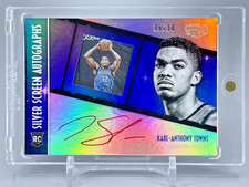 Karl-Anthony Towns 15-16 Panini Gala Silver Screen Auto red ink /10 Timberwolves