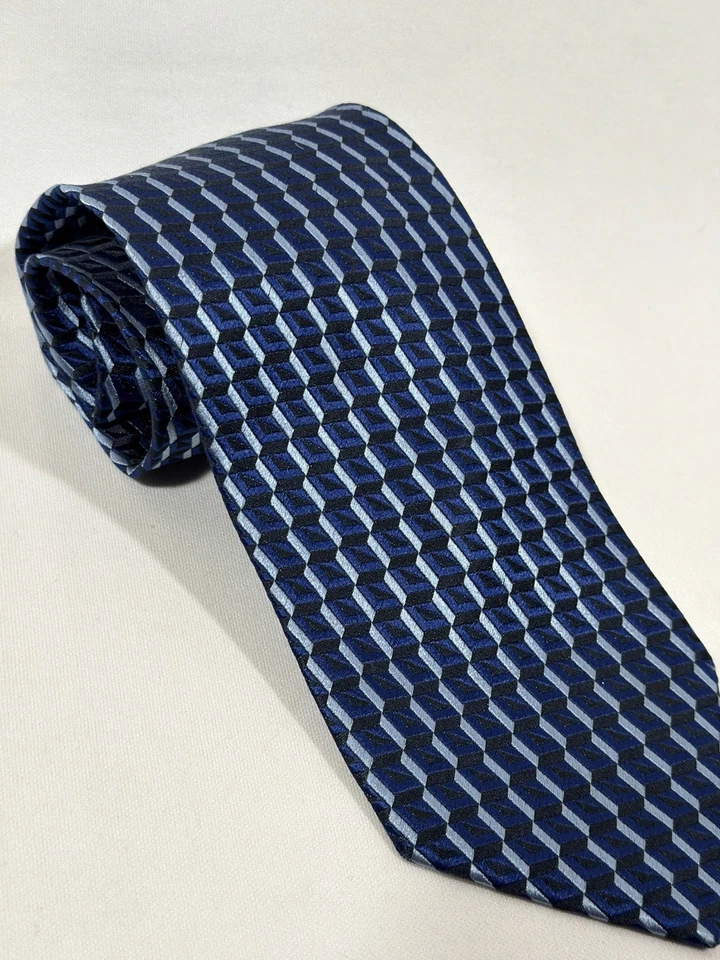 Corbata Ermenegildo Zegna para hombre azul geométrica 100 % seda multicolor talla única Foto 4 de 4