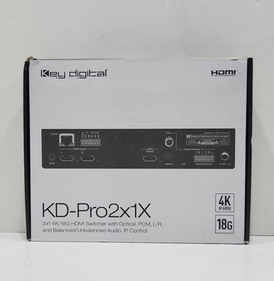Key Digital KD-Pro2x1X 2x1 4K 18G HDMI Switcher Audio De-Embedder IP Control NEW